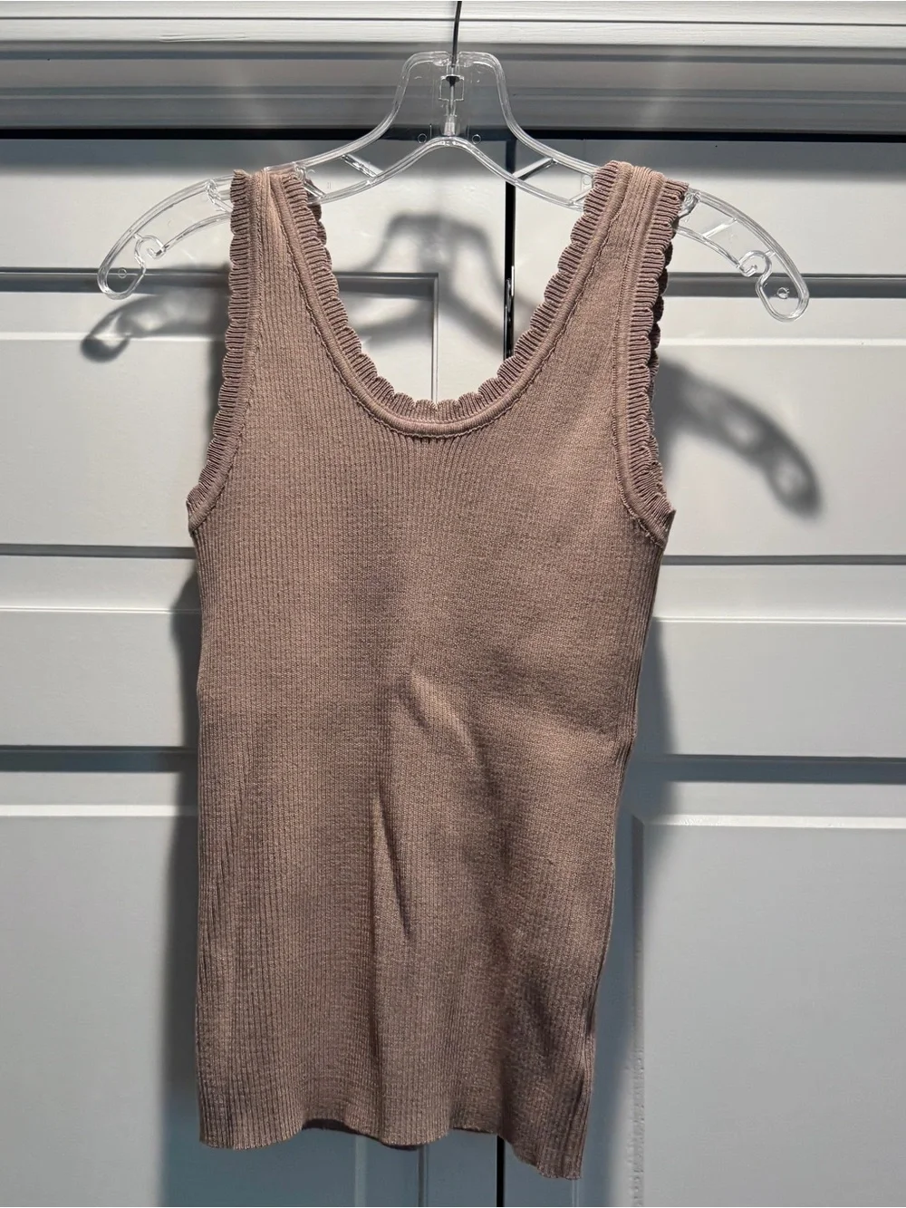 Tan Ribbed Tank Top - Picture 1 of 4
